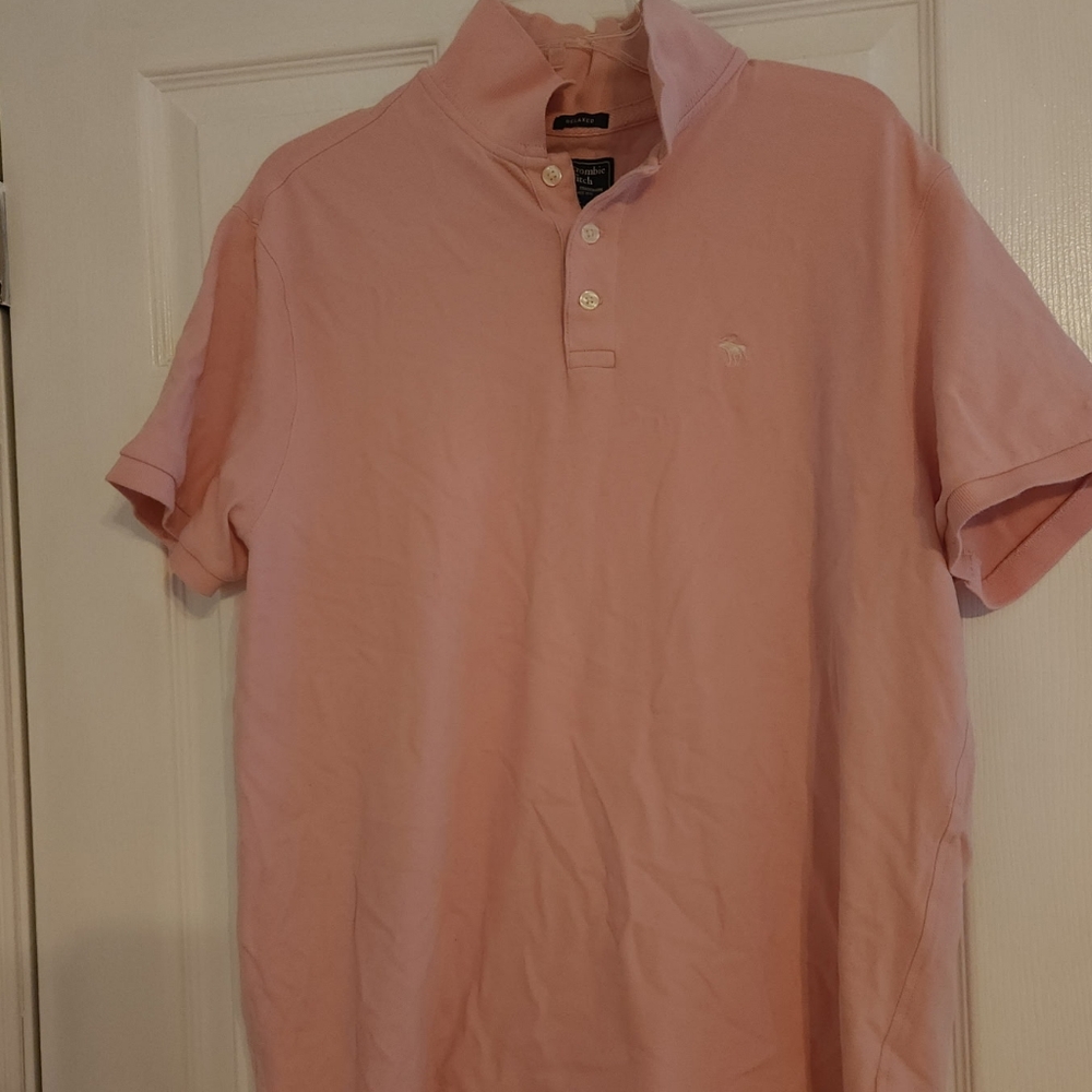 Abercrombie & Fitch Pink Polo Shirt Classic Cotton Blend